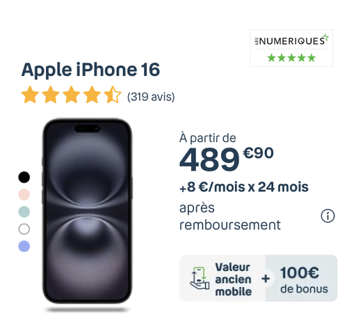 Téléphone iphone 16 